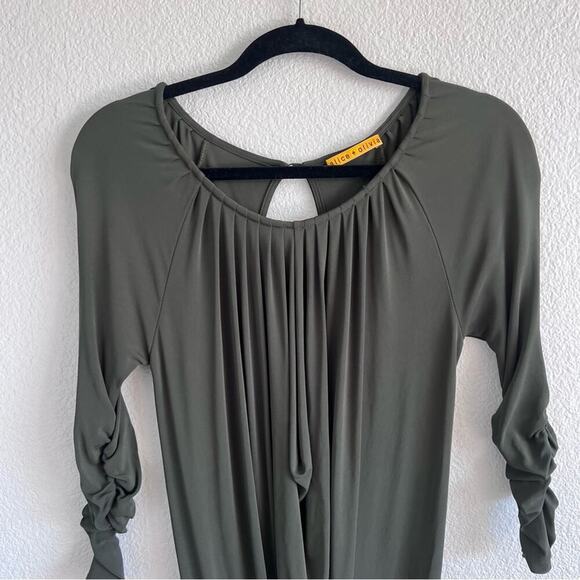 Alice + Olivia Olive Green Keyhole Mini Dress - Picture 4 of 15